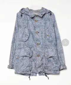 TROVE nylon jacket blueSナイロンジャケットミドル丈ドット