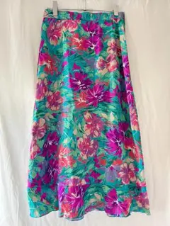 70's 昭和レトロ 花柄スカート ヴィンテージ サイケデリック ハワイ