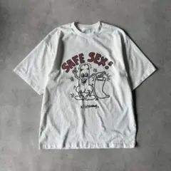 90s アートTシャツ USA製 キースヘリング SAFE SEX エロTのサムネイル