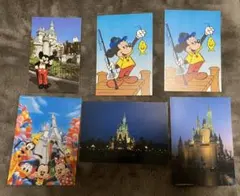 東京ディズニーランド他　ポストカード6枚セット　レトロ