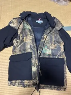 美品 Columbia ダウンジャケット カモフラ フード 着脱可 Lサイズ 