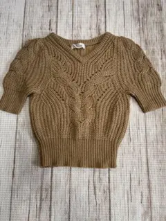 snidel スナイデル　ニット　半袖　トップス　モヘヤ　鍵あみ