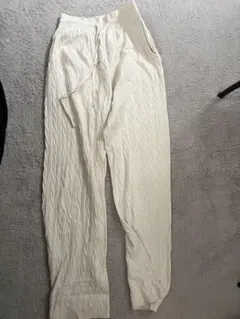 アイボリー ケーブルニット パンツ L