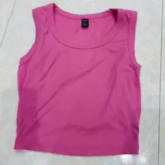 SHEIN ピンク リブタンクトップ Sサイズ