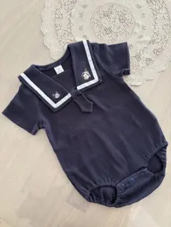 Disney ピノキオ セーラー襟ロンパース 80cm ネイビー