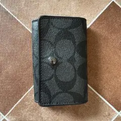 COACH ブラック レザー キーケース