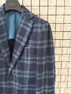 ブリッラ ペル イルグスト リネンウインドウペンジャケット 44 Ferla生地