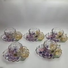 SOGA ガラス製カップとソーサー 5個セット