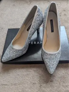 PERANZA シルバー グリッターパンプス 22.0cm