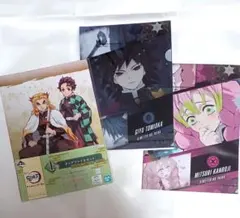 冨岡義勇　煉獄杏寿郎　甘露寺蜜璃　竈門炭治郎　くじ　クリアファイル　鬼滅の刃