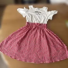 JENNI love ワンピース 半袖 チェック柄 150cm