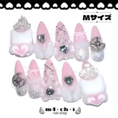 【現品】 ネイルチップ サブカル 平成女児 白 猫 天使 地雷系 量産型 姫