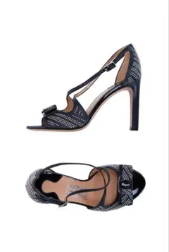 未使用✨ Ferragamo フェラガモ ミュールサンダル 黒ハラコ調 22.5 未使用✨ Ferragamo フェラガモ ミュールサンダル 黒ハラコ調 22.5
