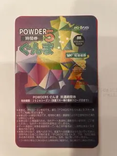 【未使用2枚組み】パウダー5 ぐんま 10時間券✖️2枚　本日発送可能 POWDER5 パウダー5 ぐんまスキー場 共通時間券 残り4時間 - メルカリ