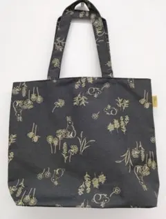 【新品】ウサギと植物のプリントトートバッグ