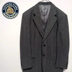 テーラードジャケット　シングル　ヘリンボーン　ウール　シルク　カシミヤ　AB6