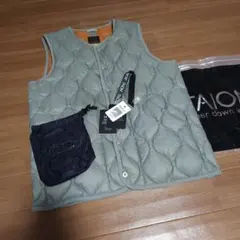 ★人気★　TAION　タイオン　クルーネックダウンベスト　サイズL