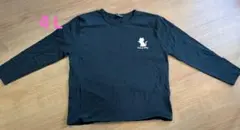 猫プリント 黒 長袖Tシャツのサムネイル