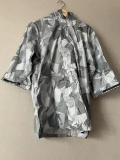 ワークマン kids 幾何学模様 フード付きレインポンチョ