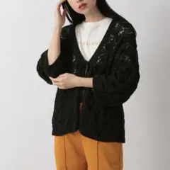 【LOWRYSFARM】マクラメカーデ　カーディガン　ニット