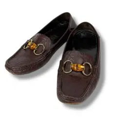 グッチ　GUCCI ドライビングシューズ　グッチシマ　GG ブラウン　レザー