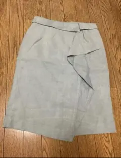 ジャスグリッティ ライトブルー タイトスカート 膝丈 スエード風