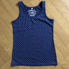 紺色ドット柄　タンクトップ