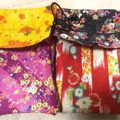 和柄　巾着　リバーシブル　2点