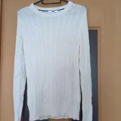 ユニクロ コットンカシミヤケーブルクルーネックセーター