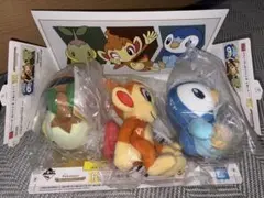 一番くじ ポケモン F賞 シンオウ地方 旅立ちの3匹 ぬいぐるみ　未組立台紙付きのサムネイル