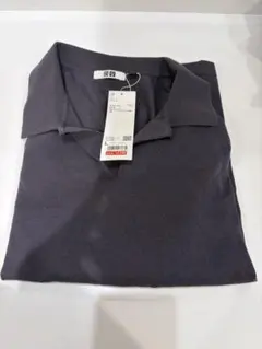 新品 ユニクロ U スキッパーポロセーター L ダークグレー