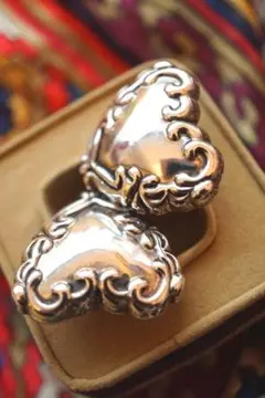 Vintage 925 Silver ヴィンテージ ハート シルバー イヤリング