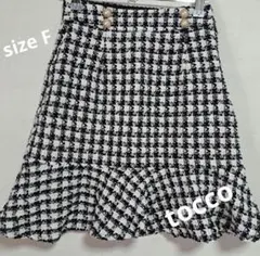 tocco トッコクローゼット レディース スカート ひざ丈 黒 チェック柄