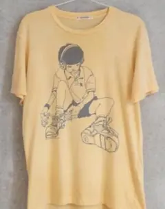 イエロー キャラクターイラスト Tシャツ L