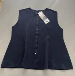 タグ付き　ネイビー　ニットベスト　ジレ　紺　卒園式　卒業式　入園式　入学式　LL