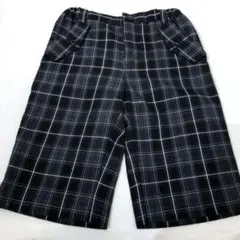 コムサイズム キッズ ハーフパンツ 110cm 黒グレーチェック柄 子供