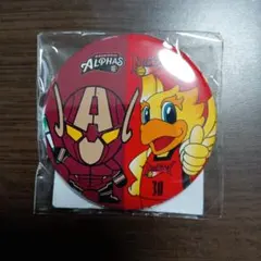 越谷アルファーズ　アルファマン×ダンカー　コラボ缶バッジ