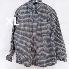 CHEROKEE チェック柄 コットンシャツ XL ケニア製　ブラウン系