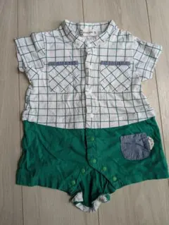 CROISSANCE BEBE チェック柄ショートオール 70