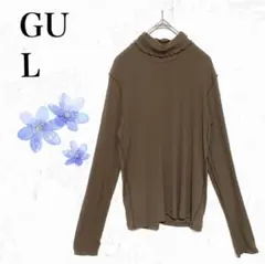 【美品】ジーユー◇GU　フリルタートルネックニット　秋冬コーデ　シンプル　可愛い