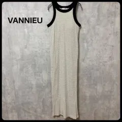 【美品】VANNIEU ボーダー ロングワンピース ノースリーブ タイトのサムネイル
