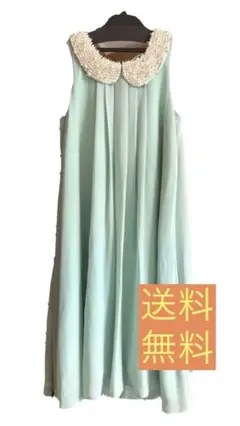 パーティー 結婚式お呼ばれワンピース エメラルドグリーン