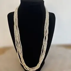 淡水パール 5連ネックレス シルバー留め具