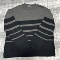 美品✨️GU ジーユー ミラノリブボーダービッグセーター