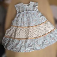 petit main 花柄ティアードワンピース 100cm