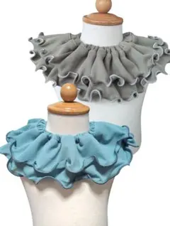 【2枚セット】360°フリルスタイ カーキ　グリーン　メロウ