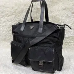 近年モデル✨プラダ トートバッグ 2way 三角ロゴ カード付 ナイロン レザー