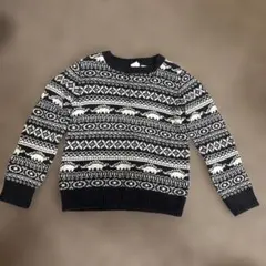 ギャップ　110cm 恐竜柄フェアアイルニットセーター ブラック