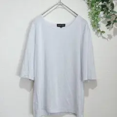【ノイバンシュタイン】ブルーグレー系　五分袖 Tシャツ　ラメ加工　サイズ40