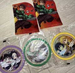 くら寿司×鬼滅の刃　ラバーコースター3種とクリアシート2枚